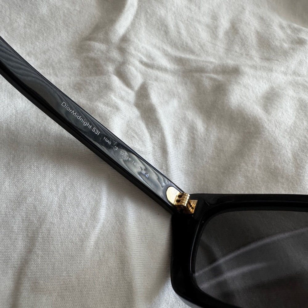 Dior Black Rectangular Sunglasses With Dark Lenses - image 7